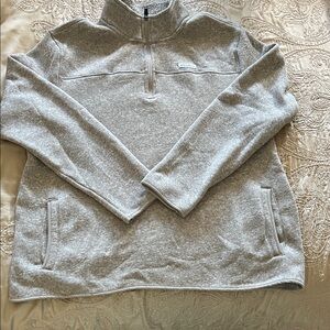 Eddie Bauer Men's Heather Tan Zip-Up Sweater